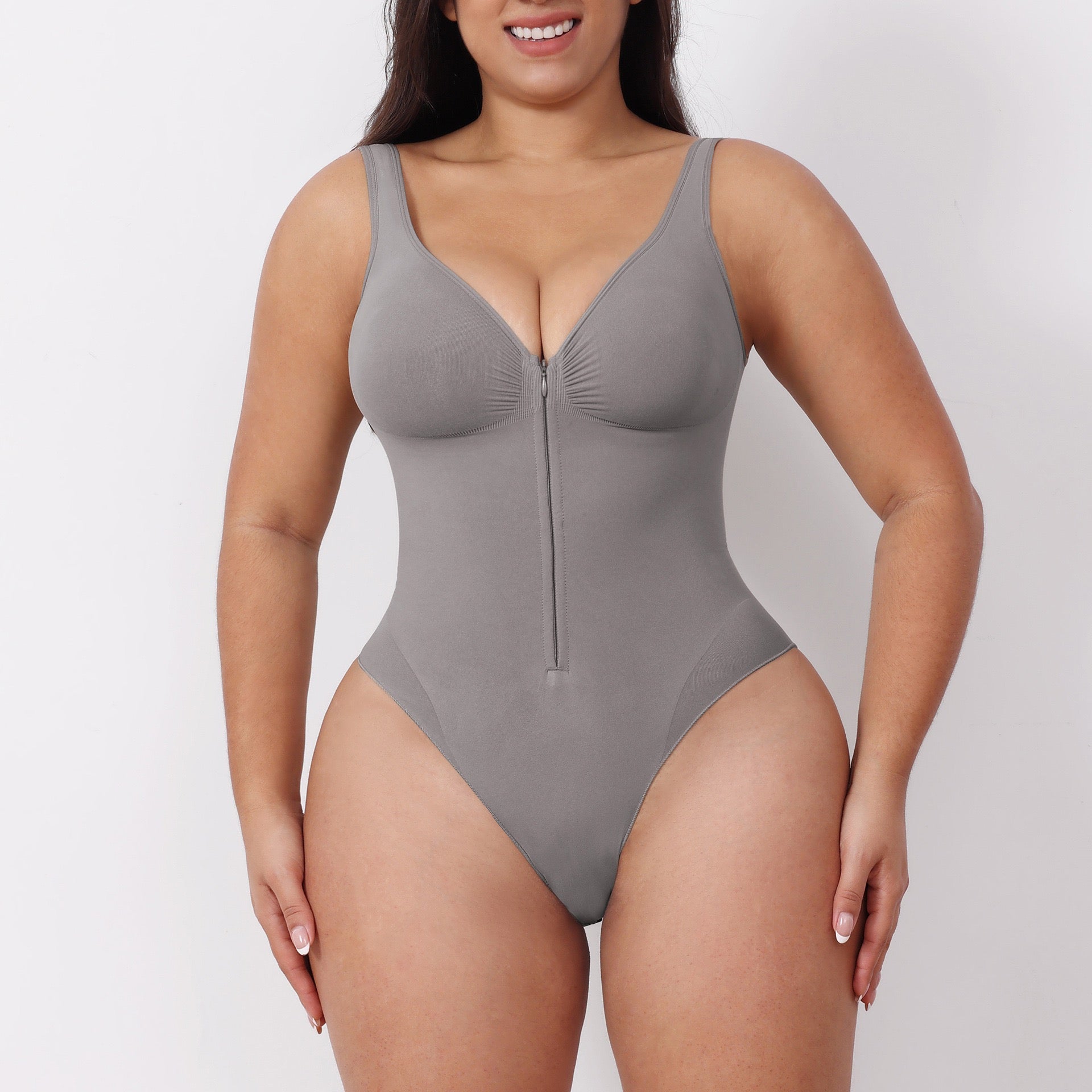 body gainant sculptant gris zip femme silka paris