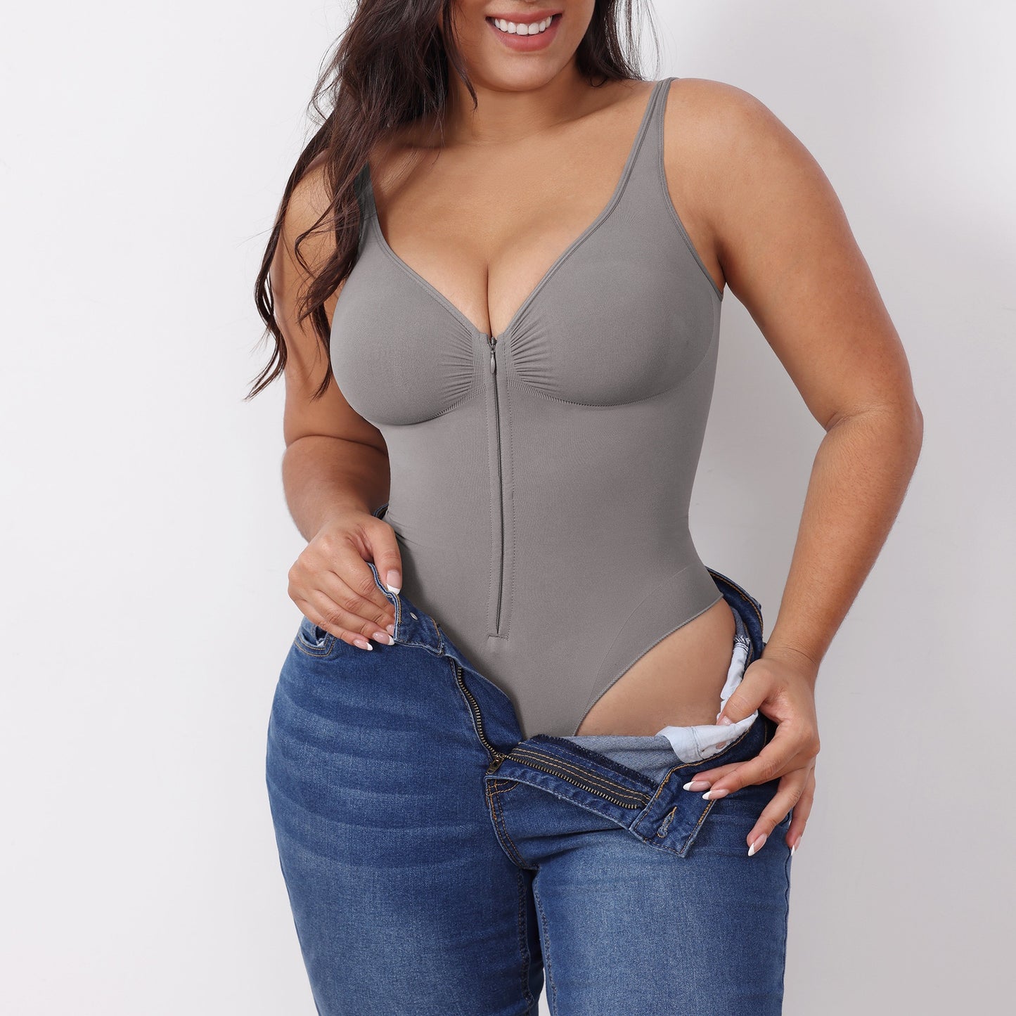 body gainant gris silhouette affinée taille sculptée silka paris